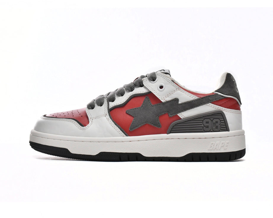 Bape Sk8 Sta Low "Rouge Gris Blanc"