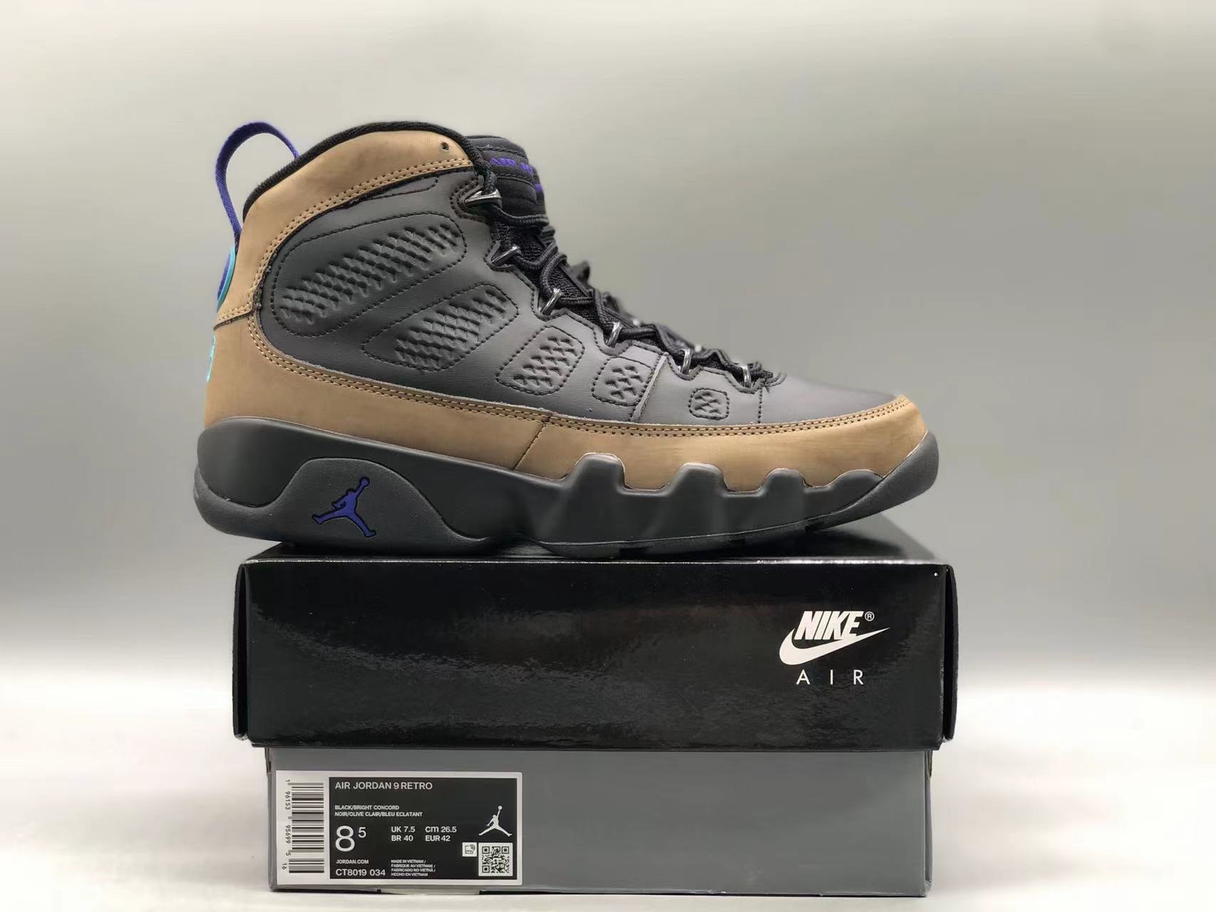 Air Jordan 9 "Olive Concord"