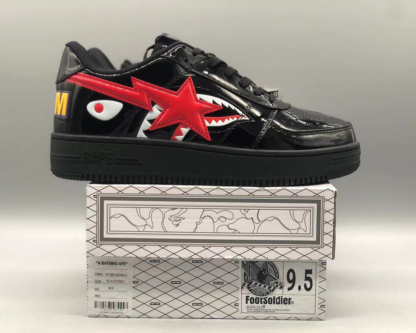 Bape Sta Low Shark Face Black Red My Store