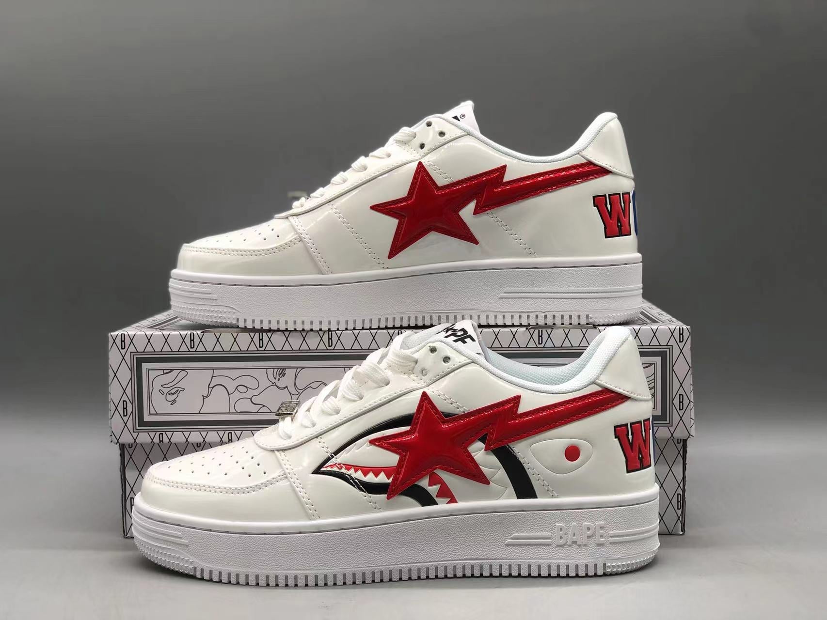 Bape STA Low "Shark Face White Red" My Store